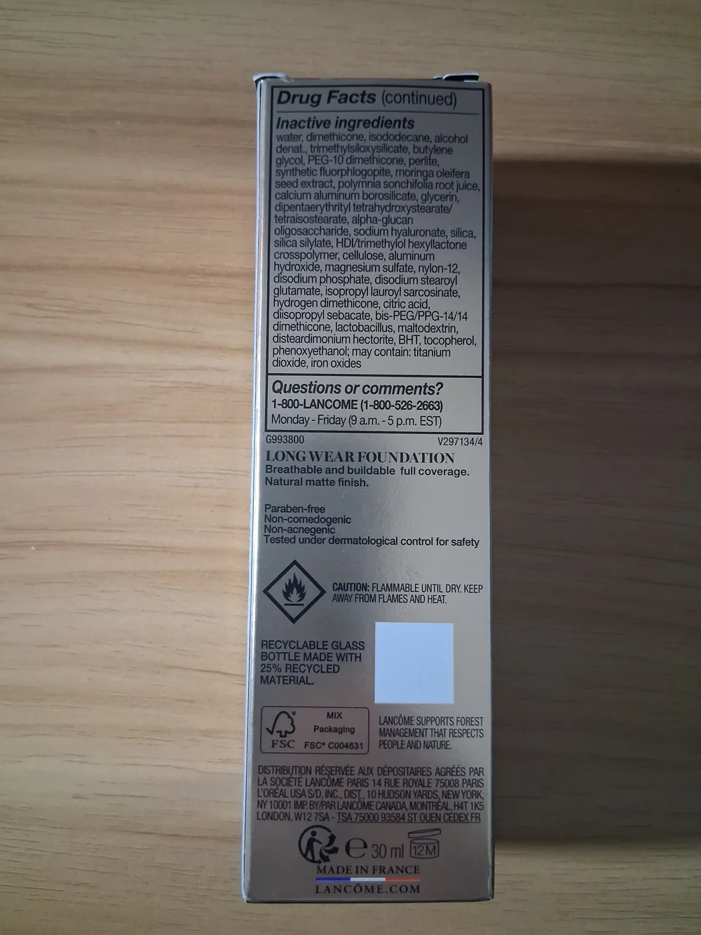 Lancome Teint Idole Ultra Wear Long Wear Foundation 340W